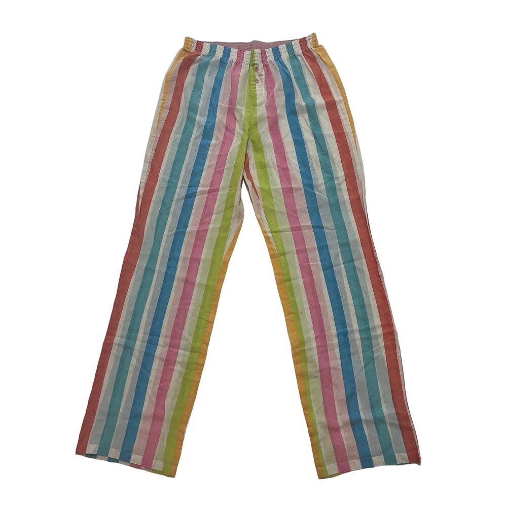 6-62 VICTORIA'S SECRET PINK Women's Lounge Pants Striped Multicolor Small